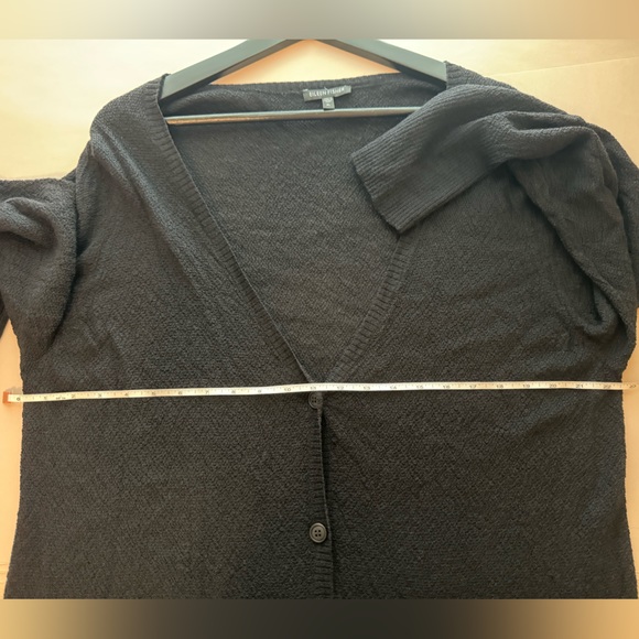 Eileen Fisher 100% Wool Cardigan Sweater Black Xl - Picture 6 of 13